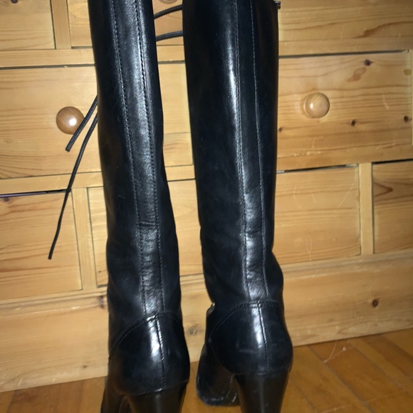 Michael Kors black leather lace up boots - Picture 4 of 6